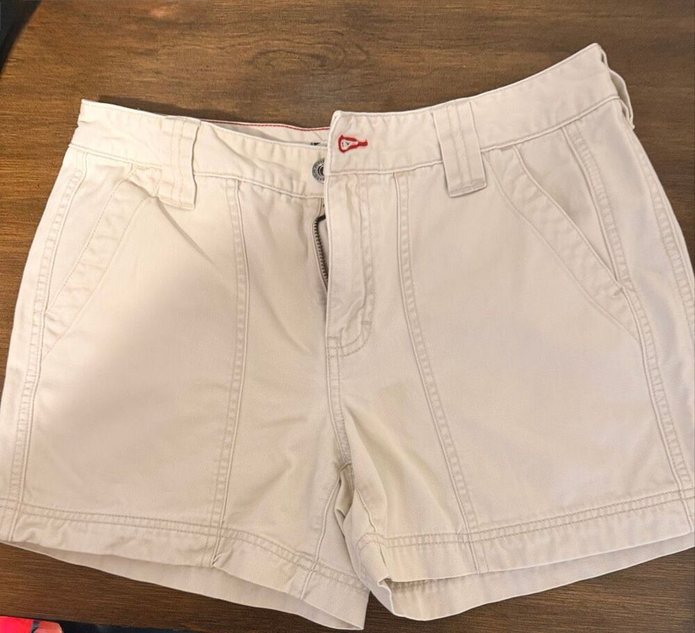 Tommy Hilfiger Khaki Utility Cargo Shorts Casual Summer Everyday Wear Size 6